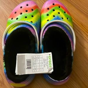 Tie-dye crocs. Never worn. Tags still attached. Price as listed or best offer!